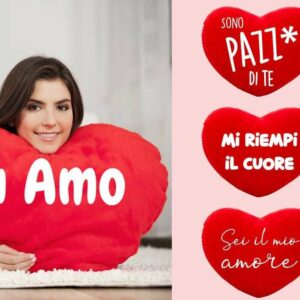 Cuscino Cuore 45 cm con frase *