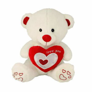 Peluche Orso 45 cm con cuore rosso e argento *