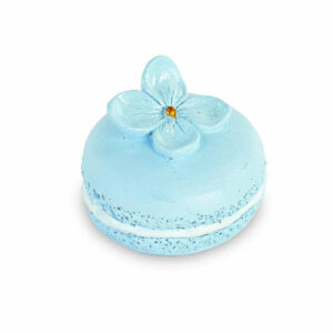 Magnete Macaron Azzurro con fiori e glitter *