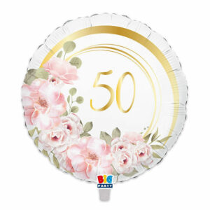 Palloncino mylar 45 cm 50° Anniversario Floral *