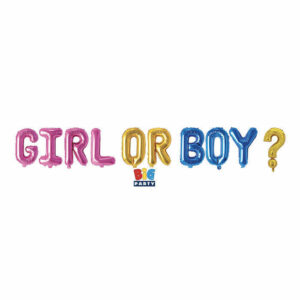 Palloncino mylar Kit Scritta 400×40 cm Gender Reveal *