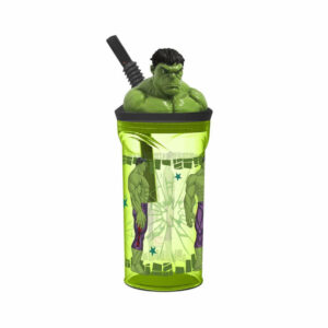 Hulk Bicchiere con cannuccia 3D Tritan *