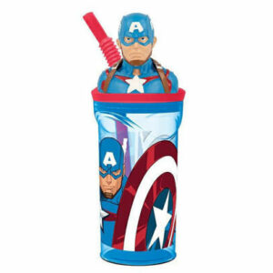 Capitan America Bicchiere con cannuccia 430 ml *