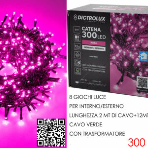 Serie Luci 300 LED Rosa Uso Esterno programmabili *