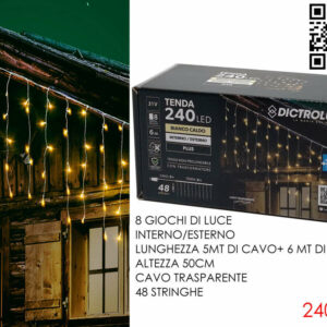 Tenda 240 LED Bianco Caldo 6×0,5 metri *