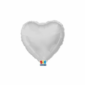 Palloncini Mylar Cuore 9” 25 cm Bianco Metal 5 pezzi *