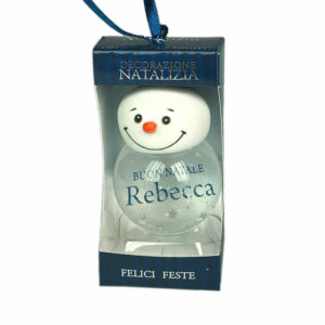 Palla di Neve 4×6 cm con nome REBECCA