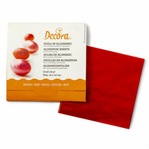 FOGLI IN ALLUMINIO ROSSO 50 gr 150 pz 10×10 cm*