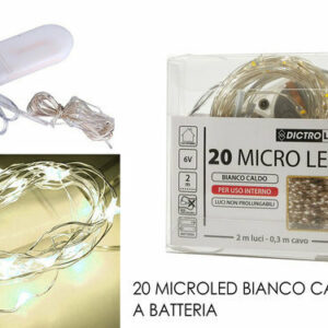 Filo 20 Microled a Batterie Luce Bianco Caldo *