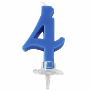 CANDELINA MINI 7 cm BLU numero 4 *