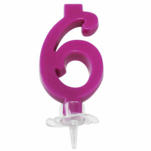 CANDELINA MINI 7 cm FUCSIA numero 6 *