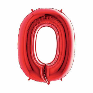 Palloncino Mylar 102 cm Rosso Numero 0*