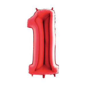 Palloncino Mylar 102 cm Rosso Numero 1*