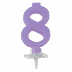 CANDELINA MINI 7 cm LILLA numero 8 *