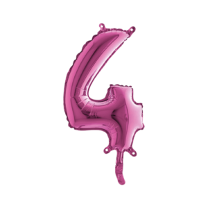 Palloncino Mylar 36 cm Fuxia Numero 4*