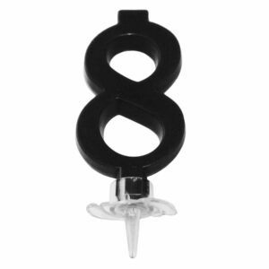 CANDELINA MINI 7 cm NERO numero 8 *