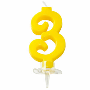 CANDELINA MINI 7 cm GIALLO numero 3 *