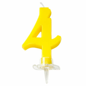 CANDELINA MINI 7 cm GIALLO numero 4 *