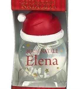 Palla di Neve 4×6 cm con nome ELENA