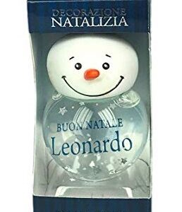 Palla di Neve 4×6 cm con nome LEONARDO