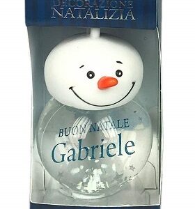 Palla di Neve 4×6 cm con nome GABRIELE