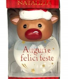 Palla di Neve 4×6 cm con frase AUGURI E FELICI FESTE