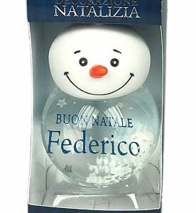 Palla di Neve 4×6 cm con nome FEDERICO