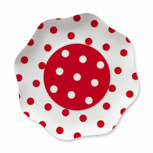 PIATTI 23 cm POIS ROSSO 10 pz*