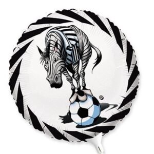 PALLONCINO MYLAR 25 CM ZEBROTTA BIANCONERA*