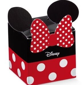 Scatolino in Cartoncino Cubo con Fiocco 5×5 cm altezza 5 cm Minnie Rosso e Nero 10 pz*