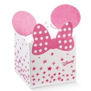 Scatolino in Cartoncino Cubo con Fiocco 5×5 cm altezza 5 cm Minnie Stars 10 pz *