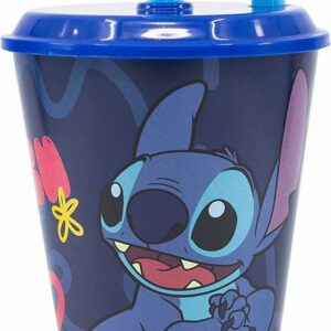 Bicchiere in plastica 430 ml con cannuccia Lilo & Stitch *