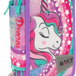 GoPop Astuccio 3 Zip Unicorn *