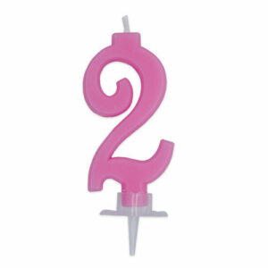 Candelina Italic Numero 2 Rosa 7 cm*