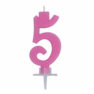 Candelina Italic Numero 5 Rosa 7 cm*