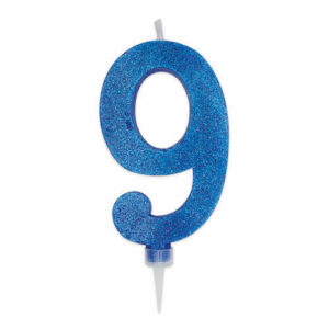 Candela Max Numero 9 Blu Glitter*