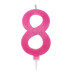 Candela Max Numero 8 Fucsia Glitter*