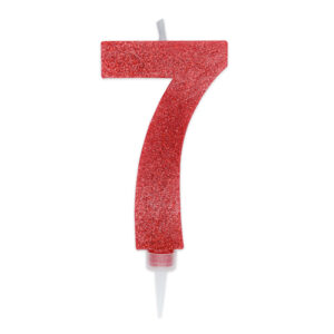 Candela Max Numero 7 Rosso Glitter*