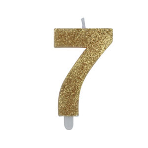 Candela Numero 7 Oro Glitter*