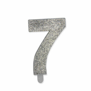 Candela Numero 7 Argento Glitter*