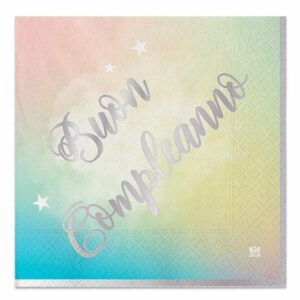 Tovaglioli 33×33 cm Buon Compleanno Soft Rainbow 20 pz *