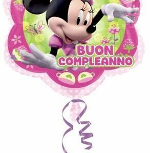 Palloncino Mylar Fiore 38 cm Minnie – Buon Compleanno