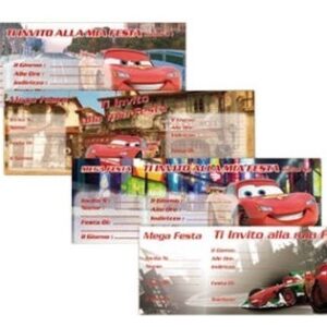 Biglietti Invito Cars ad assegno 21×7 cm 15 pz colori assortiti *