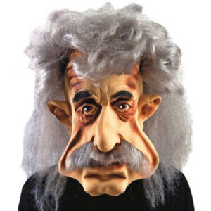 Maschera gigante Albert Einstein in lattice con capelli *