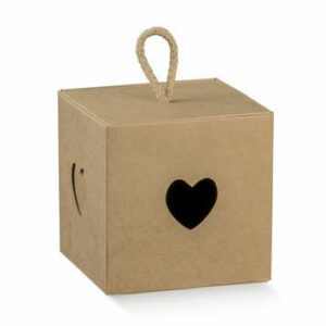 Scatolino Avana con Cuore 8x8x8 cm 10 Pz*