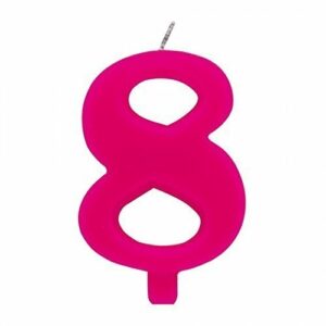 Candela 9,5 cm Scintillante Numero 8 Fucsia*