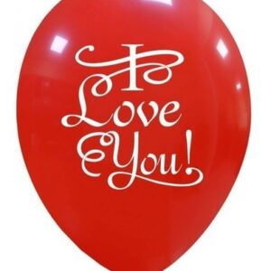 Palloncino in Lattice Rosso con stampa I Love You 100 pz *