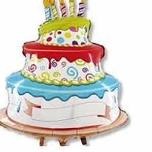 Palloncino Mylar Super Shape Torta Compleanno cm 91×112*