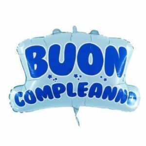 Palloncino Mylar Super Shape Buon Compleanno Celeste 76×67 cm*