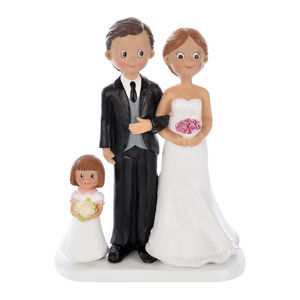 Cake Topper Sposi con Bimba 18×13 cm*